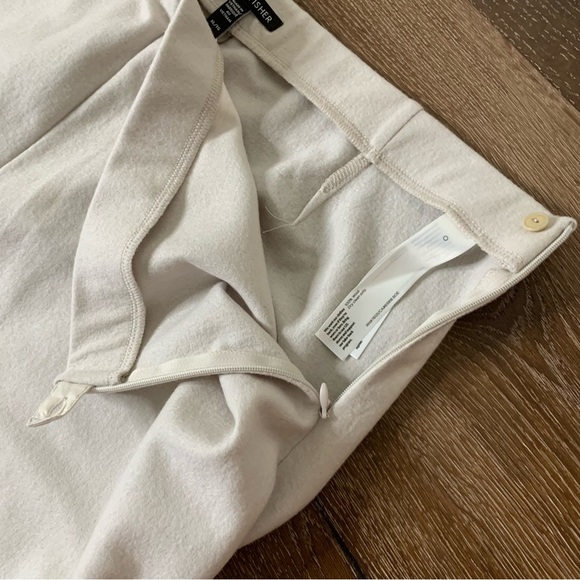 Eileen fisher Womens chalk gray 100% wool high waist straight leg pants XL NWT - Picture 6 of 10